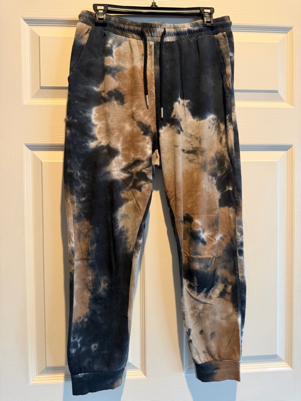 Tie-Dye Jogger Sweatpants - Black and Brown